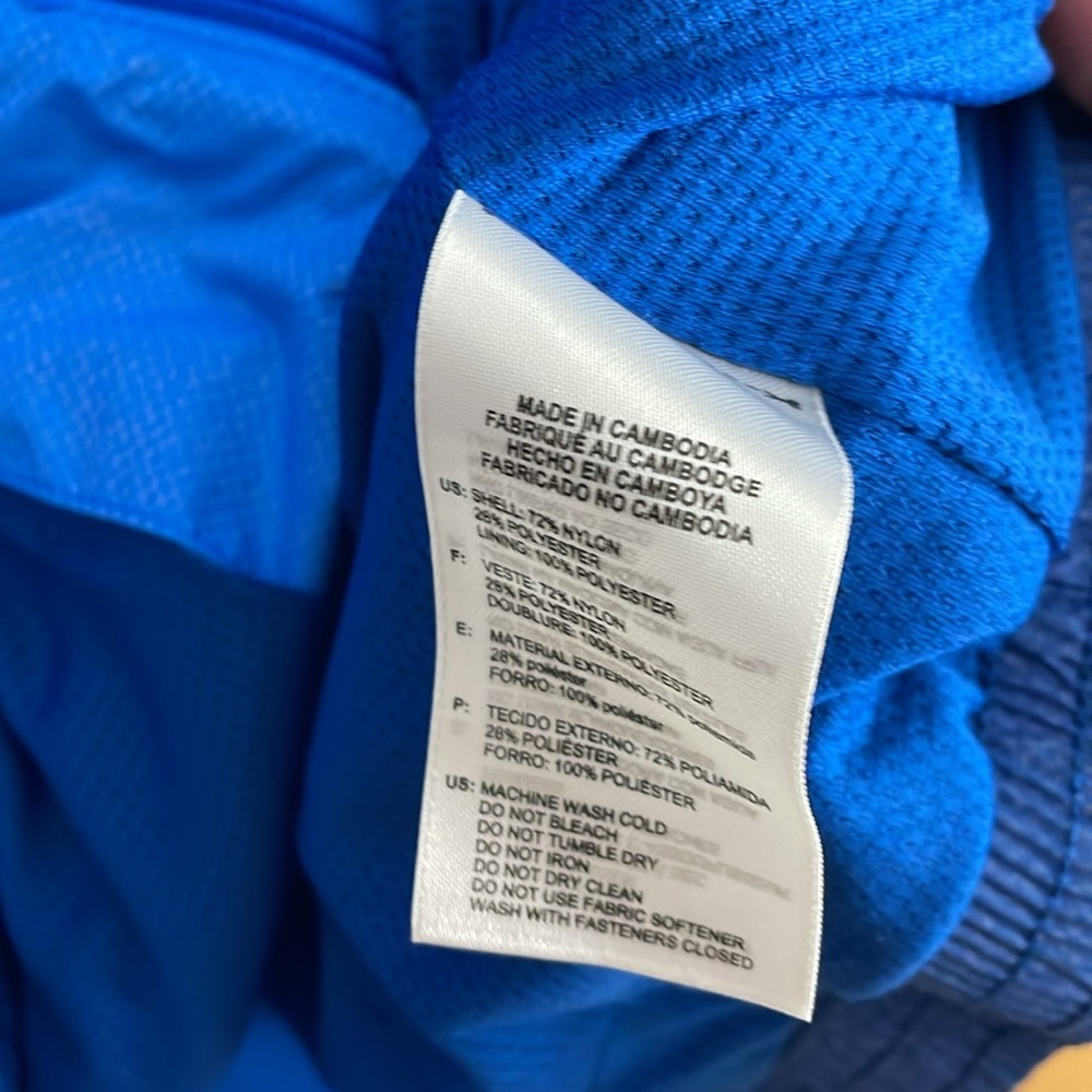 Adidas Blue Windbreaker Lightweight Hooded Jacket size medium - Picture 3 of 5